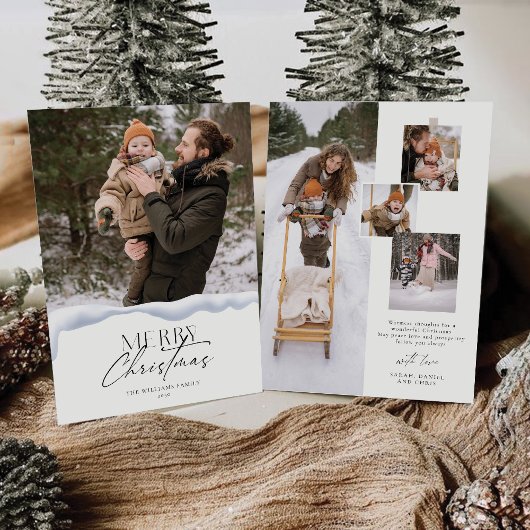 Minimalistische kerst met fotokaart kaart