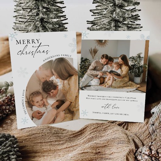 Minimalistische kerst met fotokaart kaart