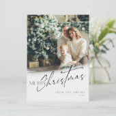 Minimalistische kerst met fotokaart kaart (Staand voorkant)