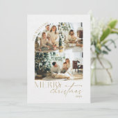 Minimalistische kerst met fotokaart kaart (Staand voorkant)