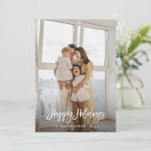 Minimalistische kerst met fotokaart kaart (Staand voorkant)