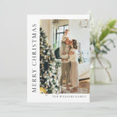 Minimalistische kerst met fotokaart kaart (Staand voorkant)