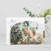 Minimalistische kerst met fotokaart kaart (Staand voorkant)