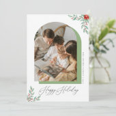 Minimalistische kerst met fotokaart kaart (Staand voorkant)