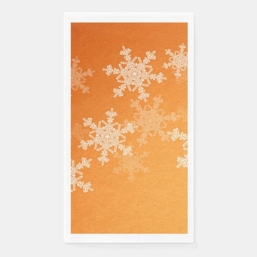 Minimalistische Kerst met Oranje Witte Sneeuwvlokk Servet (Voorkant)