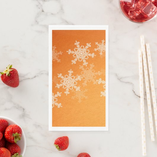Minimalistische Kerst met Oranje Witte Sneeuwvlokk Servet (Insitu)