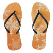 Minimalistische Kerst met Oranje Witte Sneeuwvlokk Teenslippers (Voetbed)