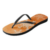 Minimalistische Kerst met Oranje Witte Sneeuwvlokk Teenslippers (Schuin)