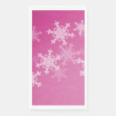 Minimalistische Kerst met Roze Witte Sneeuwvlokken Servet (Voorkant)