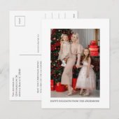 Minimalistische kerst moderne foto vakantie berich feestdagenkaart (Voorkant / Achterkant)