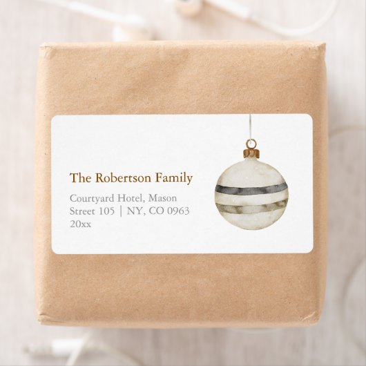 Minimalistische Kerst Ornament Ball Etiket (Insitu)