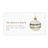 Minimalistische Kerst Ornament Ball Etiket (Voorkant)