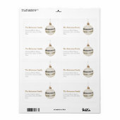 Minimalistische Kerst Ornament Ball Etiket (Full Sheet)