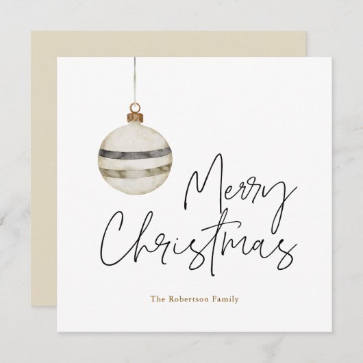 Minimalistische Kerst Ornament Ball Feestdagenkaart (Voorkant / Achterkant)