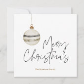 Minimalistische Kerst Ornament Ball Feestdagenkaart (Voorkant)