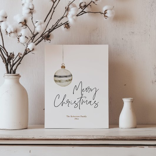 Minimalistische Kerst Ornament Ball Feestdagenkaart