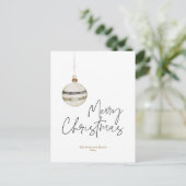 Minimalistische Kerst Ornament Ball Feestdagenkaart (Staand voorkant)