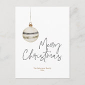Minimalistische Kerst Ornament Ball Feestdagenkaart (Voorkant)