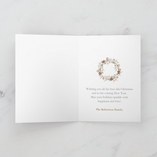 Minimalistische Kerst Ornament Ball Kaart (Binnen)