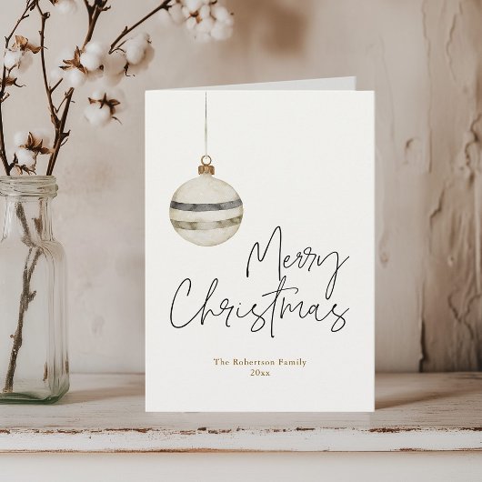 Minimalistische Kerst Ornament Ball Kaart
