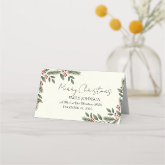 Minimalistische Kerst Plaatskaart  Plaatskaartje