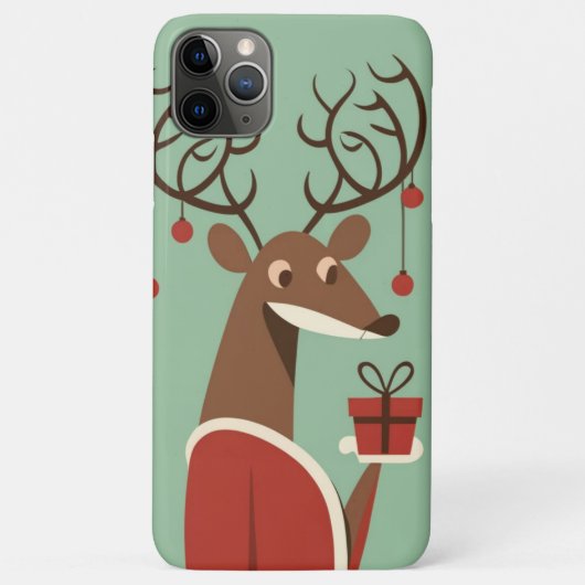 Minimalistische kerst rendier cadeau cadeau vakant Case-Mate iPhone case (Achterkant)