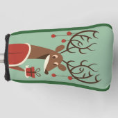Minimalistische kerst rendier cadeau cadeau vakant golfheadcover (Voorkant)