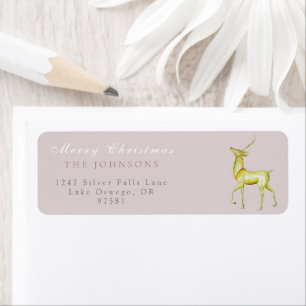 Minimalistische Kerst Rendier Retouradres Etiket