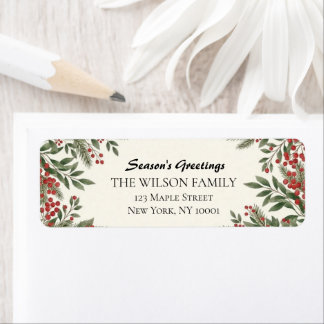 Minimalistische kerst retouradreslabels. etiket