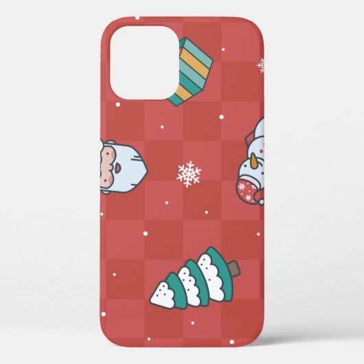 Minimalistische kerst: rood naadloos design. Case-Mate iPhone case (Achterkant)