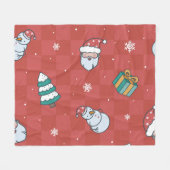 Minimalistische kerst: rood naadloos design. fleece deken (Voorkant (Horizontaal))