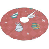 Minimalistische kerst: rood naadloos design. kerstboom rok (Gekanteld)