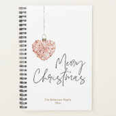 Minimalistische Kerst Roze Hart Ornament Planner (Voorkant)