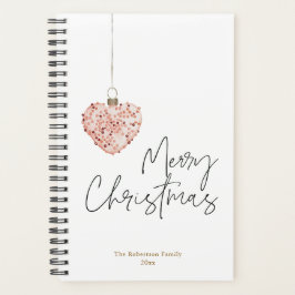 Minimalistische Kerst Roze Hart Ornament Planner