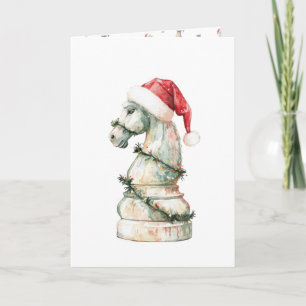 Minimalistische Kerst Schaak Kaart (Verticaal) – W