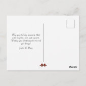 Minimalistische kerst Waterverf Evergreen Snow Briefkaart (Achterkant)