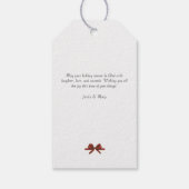 Minimalistische kerst Waterverf Evergreen Snow Cadeaulabel (Achterkant)