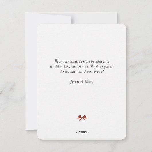 Minimalistische kerst Waterverf Evergreen Snow Feestdagenkaart (Achterkant)