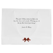 Minimalistische kerst Waterverf Evergreen Snow Groot Cadeauzakje (Achterkant)