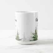 Minimalistische kerst Waterverf Evergreen Snow Koffiemok (Center)