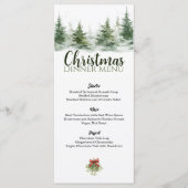 Minimalistische kerst Waterverf Evergreen Snow Menu (Voorkant)