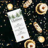Minimalistische kerst Waterverf Evergreen Snow Menu