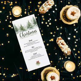Minimalistische kerst Waterverf Evergreen Snow Menu
