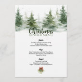 Minimalistische kerst Waterverf Evergreen Snow Menu (Voorkant)