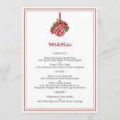 Minimalistische Kerstbal & Script Kerst Dinnerfees Menu (Voorkant)