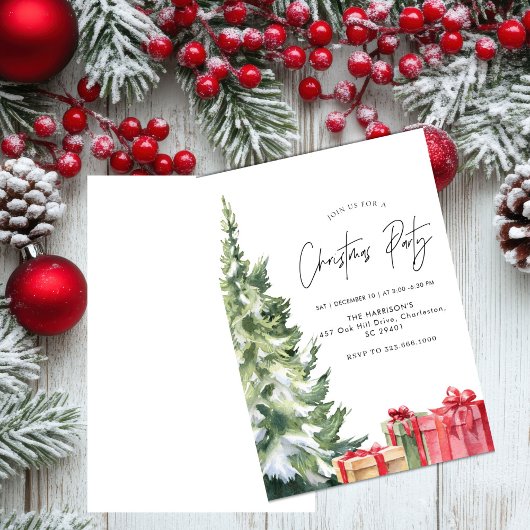 Minimalistische kerstboho kerstdiner kaart