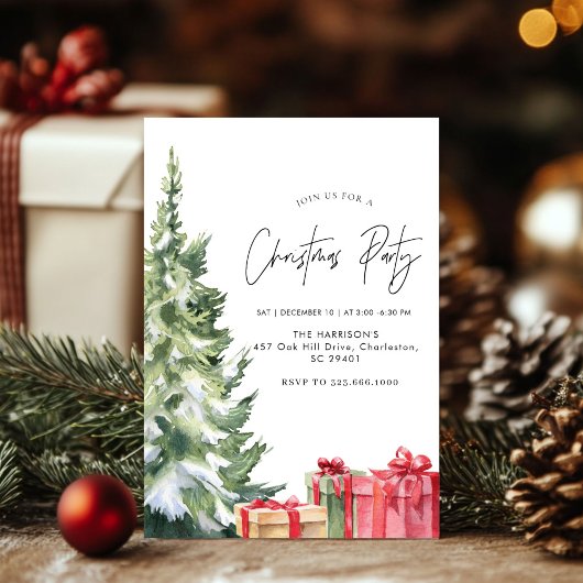 Minimalistische kerstboho kerstdiner kaart