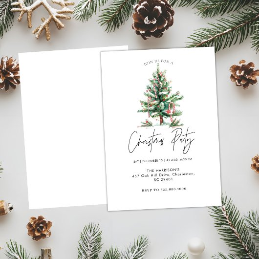 Minimalistische kerstboho kerstdiner kaart