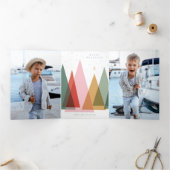 Minimalistische Kerstbomen Drieluik Wenskaart (Binnen)