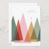 Minimalistische Kerstbomen Feestdagenkaart (Voorkant / Achterkant)